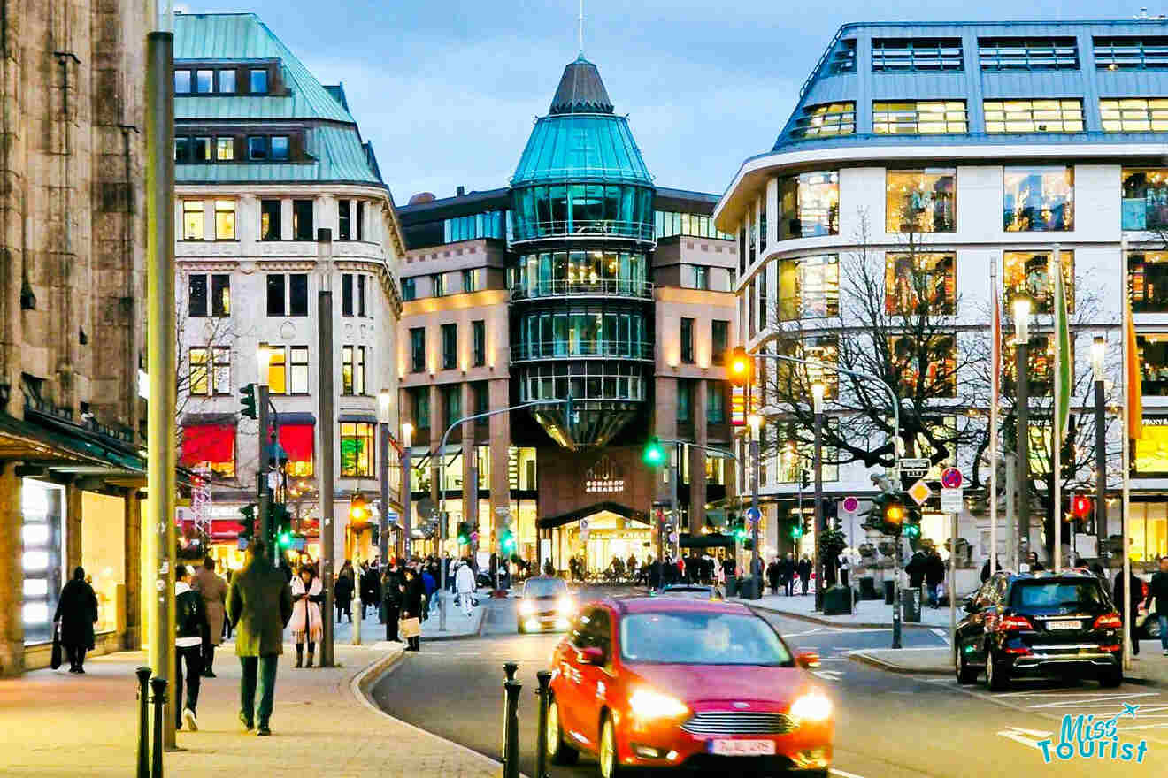 A view of a shopping center in Friedrichstadt